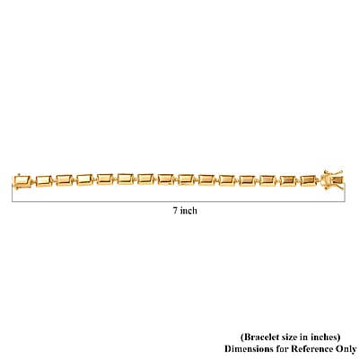 D'Joy 18K Vermeil Yellow Gold Over Sterling Silver Bar Link Bracelet (6.50 In) 11.8 Grams