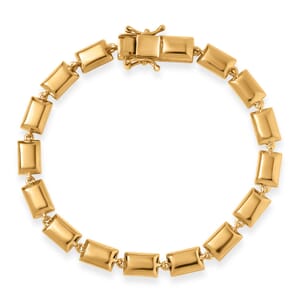 D'Joy 18K Vermeil Yellow Gold Over Sterling Silver Bar Link Bracelet (7.25 In) 11.25 Grams