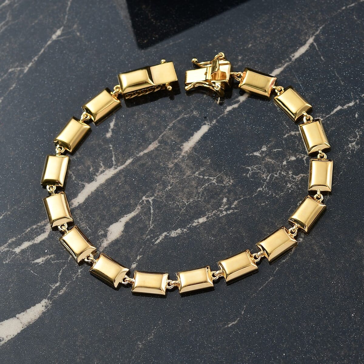 D'Joy 18K Vermeil Yellow Gold Over Sterling Silver Bar Link Bracelet (7.25 In) 11.25 Grams image number 1