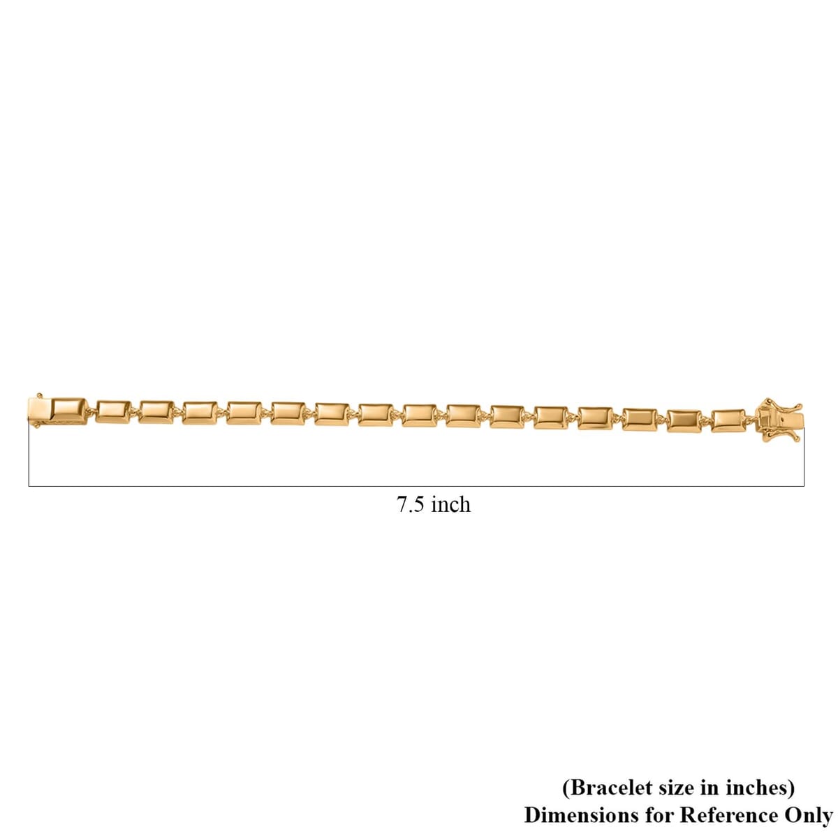 D'Joy 18K Vermeil Yellow Gold Over Sterling Silver Bar Link Bracelet (7.25 In) 11.25 Grams image number 4