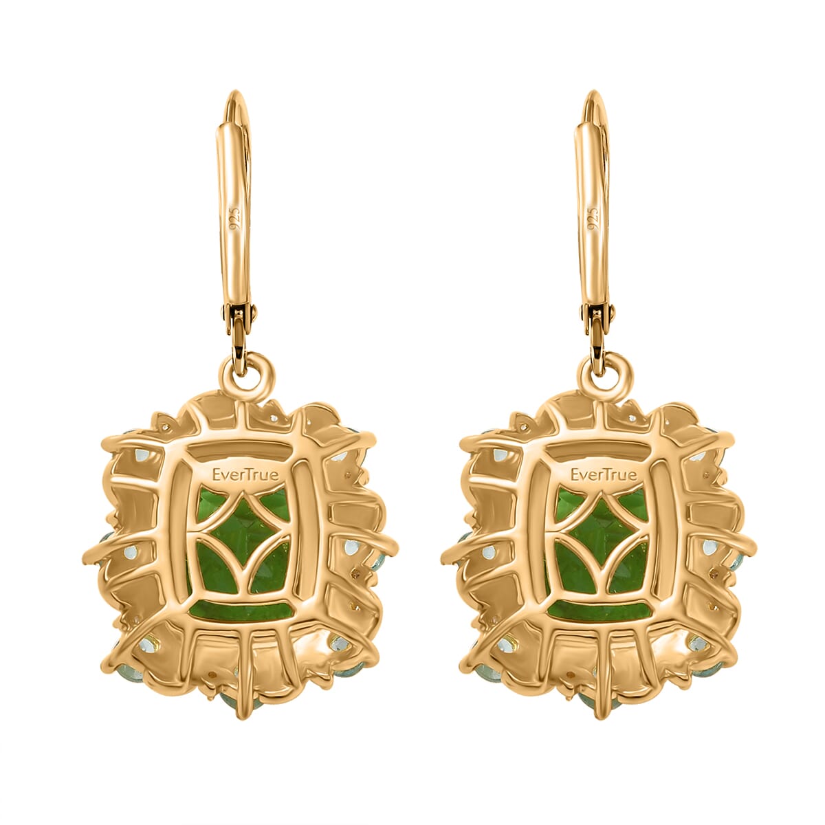 Ever True Chartreuse Quartz (Triplet) and Multi Gemstone 8.50 ctw Rainforest Radiance Earrings in 18K YG Plated image number 4