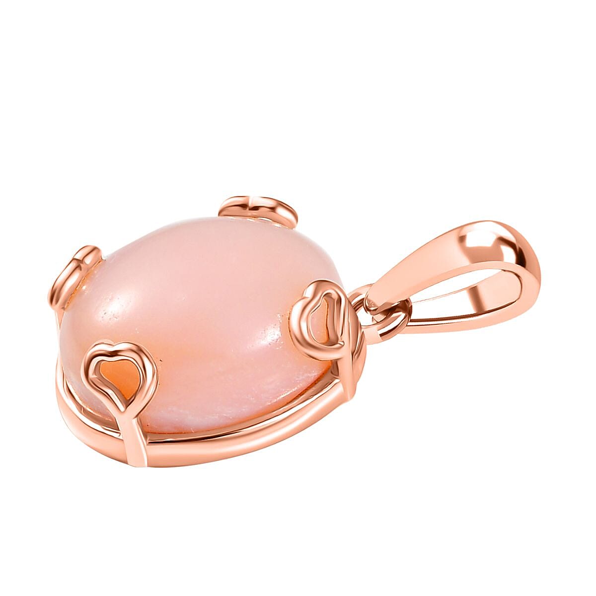 D'Joy Vinicunca Peruvian Opal 4.20 ctw Solitaire Pendant in 18K Rose Gold Plated Sterling Silver