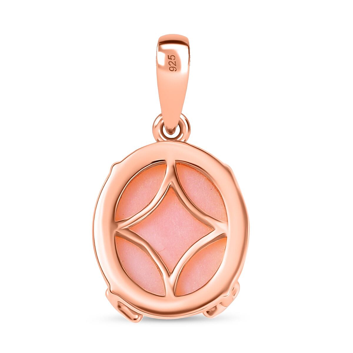 D'Joy Vinicunca Peruvian Opal 4.20 ctw Solitaire Pendant in 18K Rose Gold Plated Sterling Silver