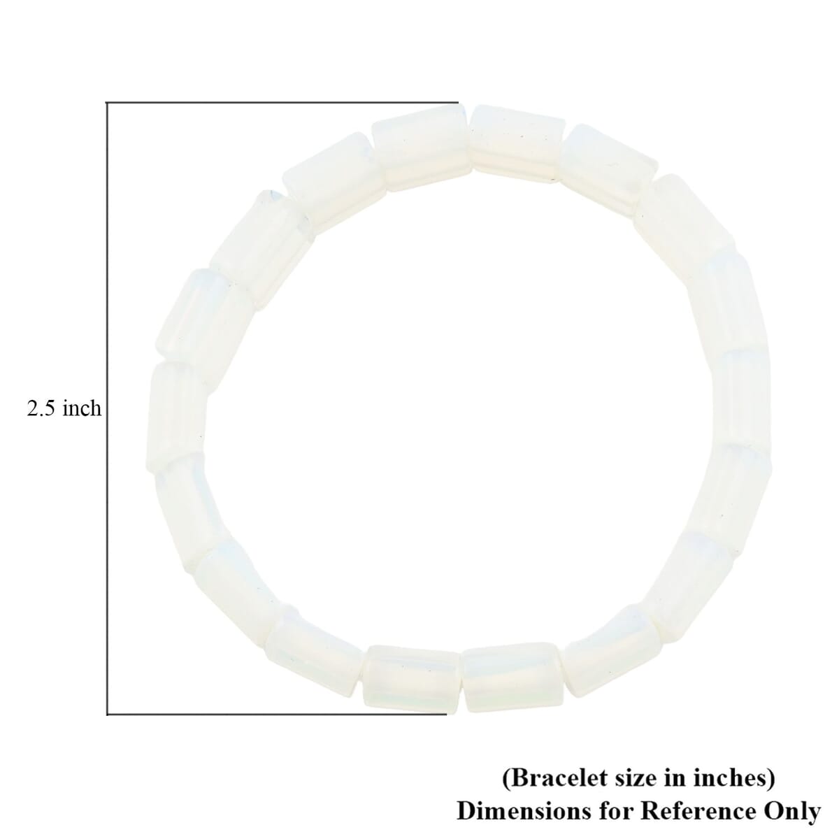 White Opalite 157.25 ctw Stretch Bracelet image number 3