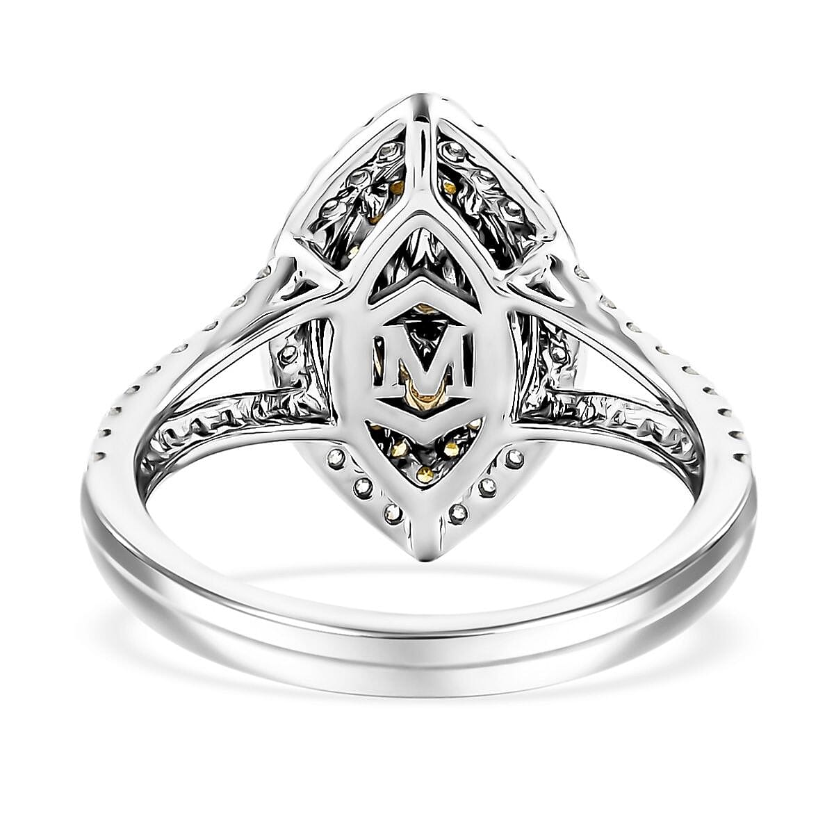 Modani 950 Platinum and 18K Yellow Gold Natural Yellow Diamond, White Diamond Ring (Size 7.0) (6.11 g) 1.27 ctw image number 4
