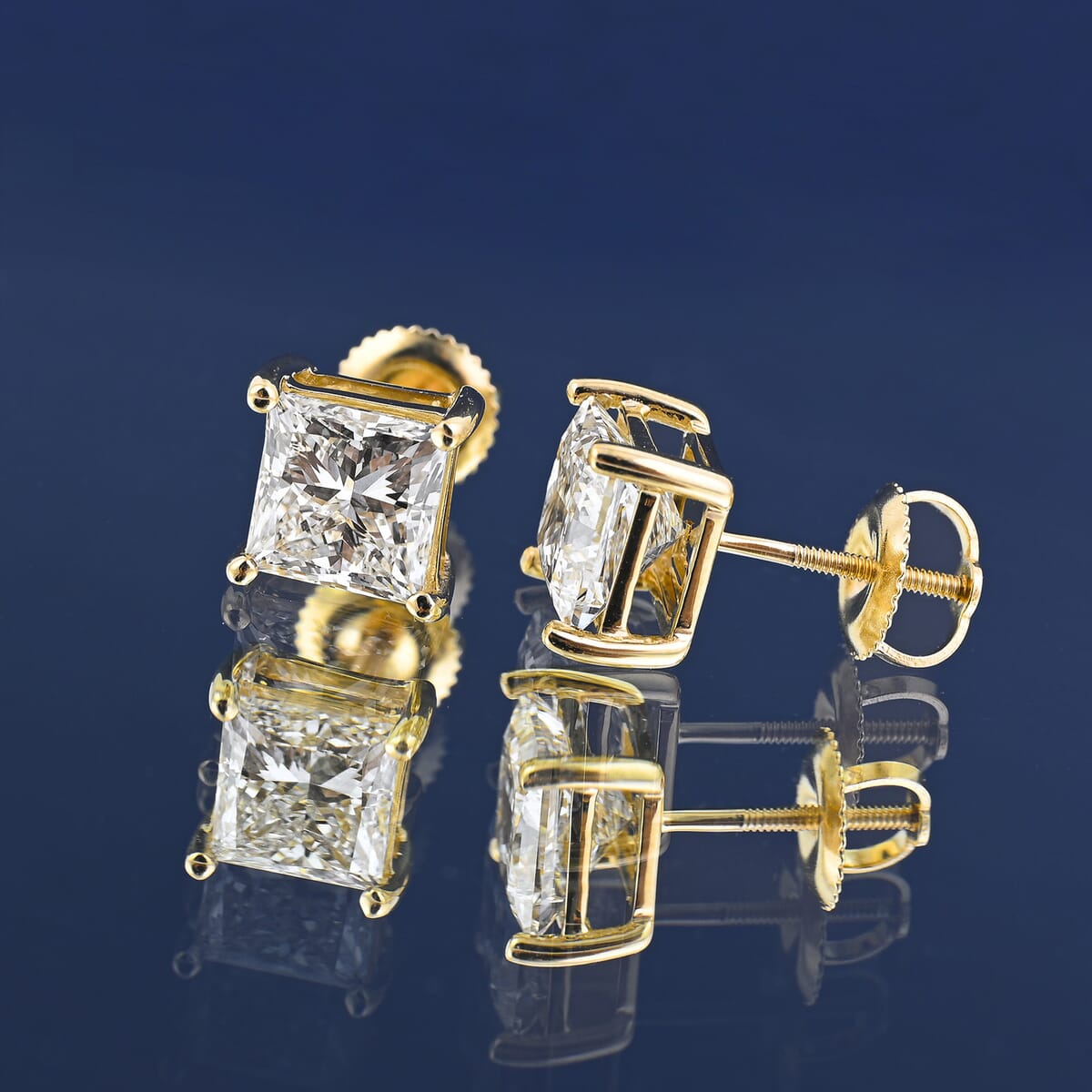 Luxuriant Lab Grown Diamond G VS 3.00 ctw Stud Earrings in 14K Yellow Gold  image number 1