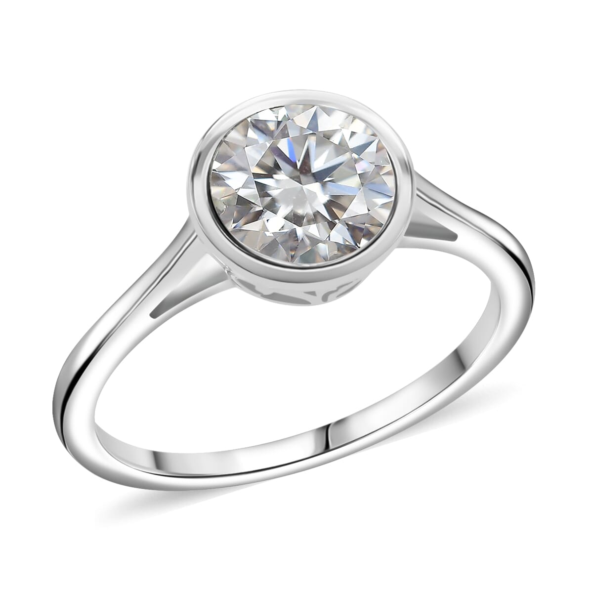 Simulated Diamond 2.80 ctw Solitaire Ring in Platinum Over Sterling Silver (Size 7.75)  image number 0