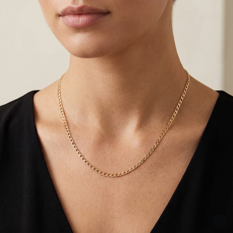 14K Yellow Gold 2.5mm Cuban Necklace 20 inches 3 Grams