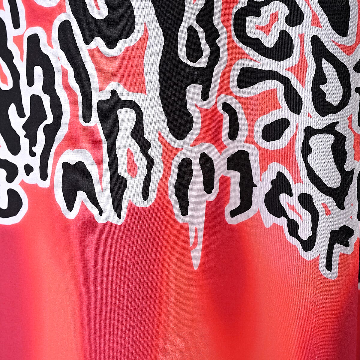 TAMSY Coral Leopard Sleeveless A-Line Midaxi Dress - One Size Fits Most image number 6