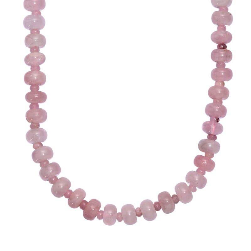 Rose Quartz 300.00 ctw Necklace in Platinum Over 20 Inches