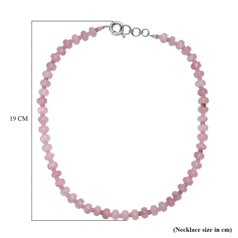 Rose Quartz 300.00 ctw Necklace in Platinum Over 20 Inches