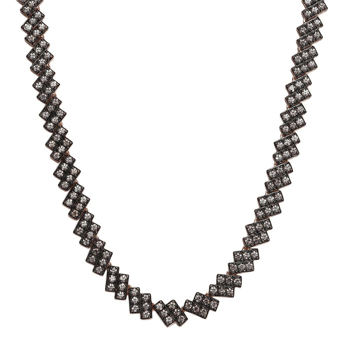 D’Joy Natural Champagne Zircon 12.30 ctw Necklace 18 Inches in 18K Vermeil Rose Gold Over Sterling Silver image number 0
