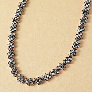 D'Joy Natural Champagne Zircon 12.30 ctw Necklace 18 Inches in 18K Vermeil Rose Gold Over Sterling Silver