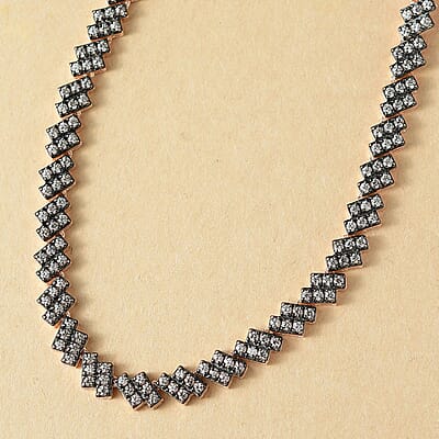 D'Joy Natural Champagne Zircon 12.30 ctw Necklace 18 Inches in 18K Vermeil Rose Gold Over Sterling Silver