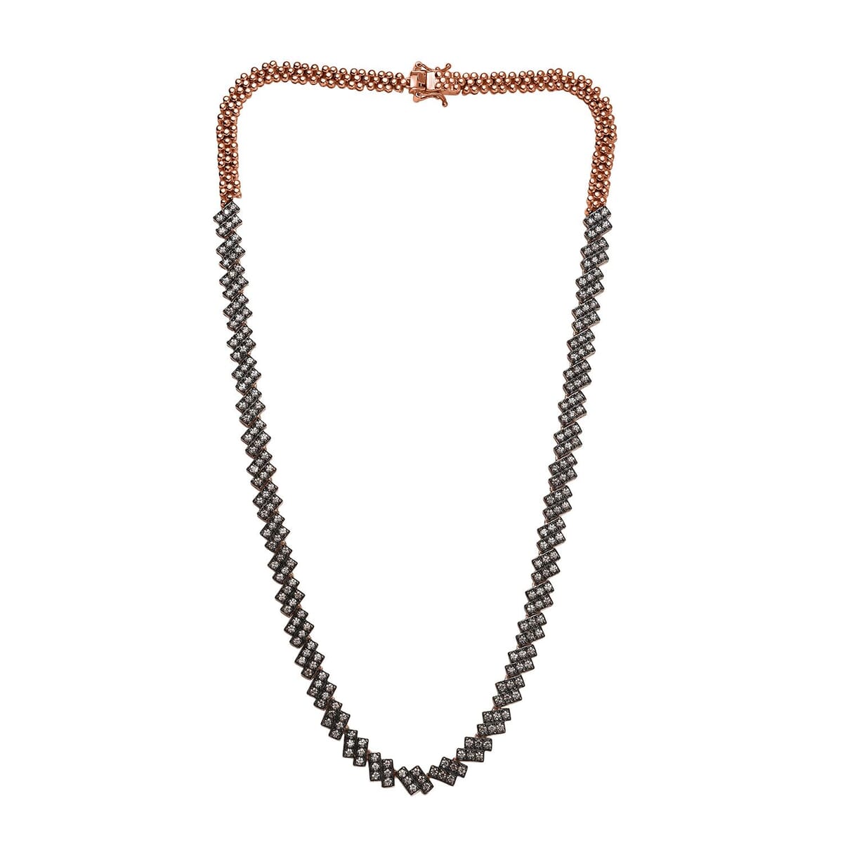 D’Joy Natural Champagne Zircon 12.30 ctw Necklace 18 Inches in 18K Vermeil Rose Gold Over Sterling Silver image number 3