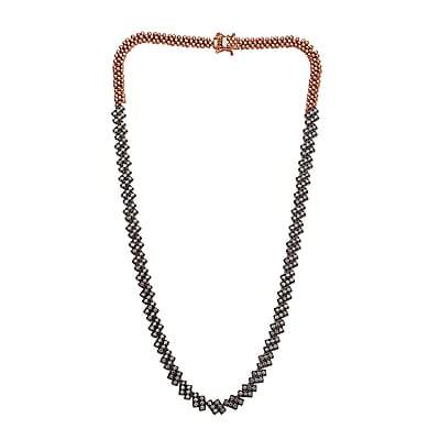 D'Joy Natural Champagne Zircon 12.30 ctw Necklace 18 Inches in 18K Vermeil Rose Gold Over Sterling Silver