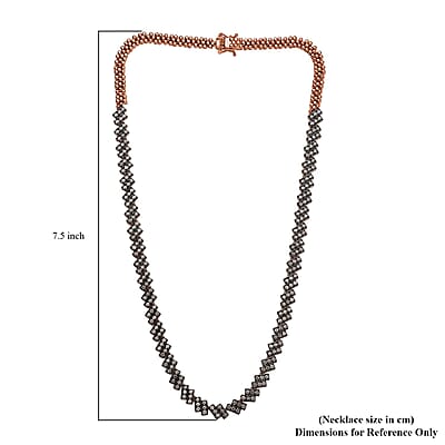 D'Joy Natural Champagne Zircon 12.30 ctw Necklace 18 Inches in 18K Vermeil Rose Gold Over Sterling Silver