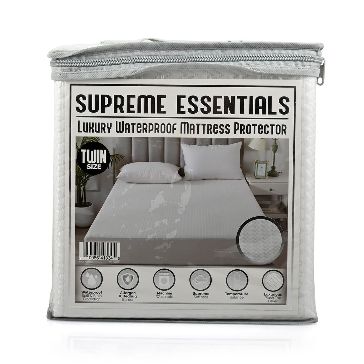 Supreme Living Wave Design Luxury Waterproof Mattress Protector -Queen image number 0