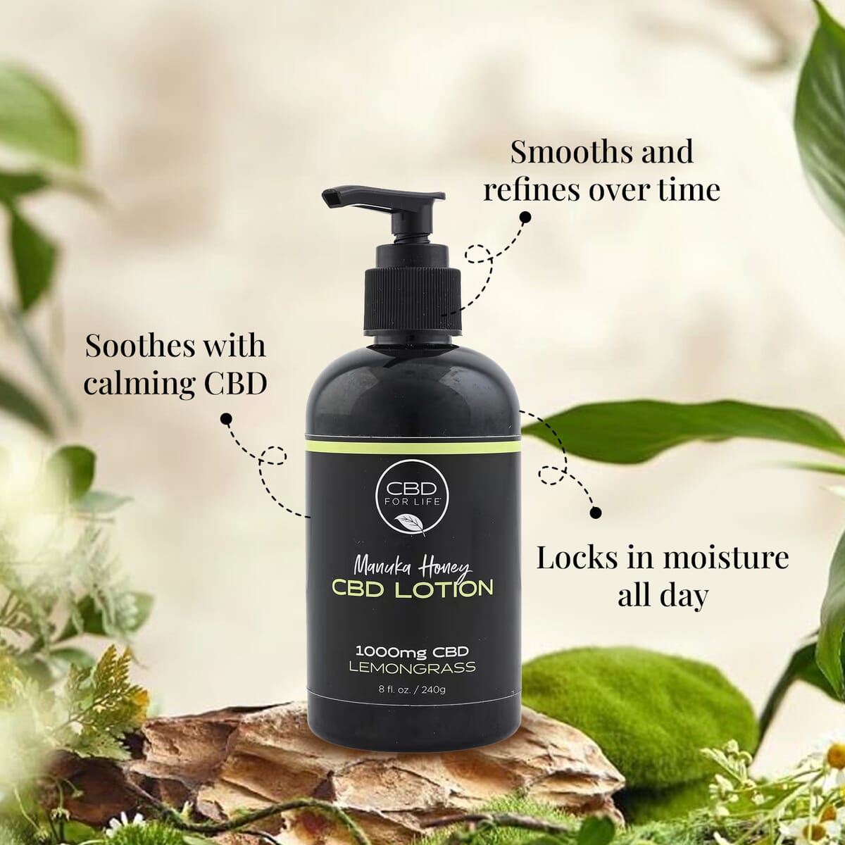 CBD for Life Manuka Honey Hand and Body Lotion (8oz) Lemongrass image number 3
