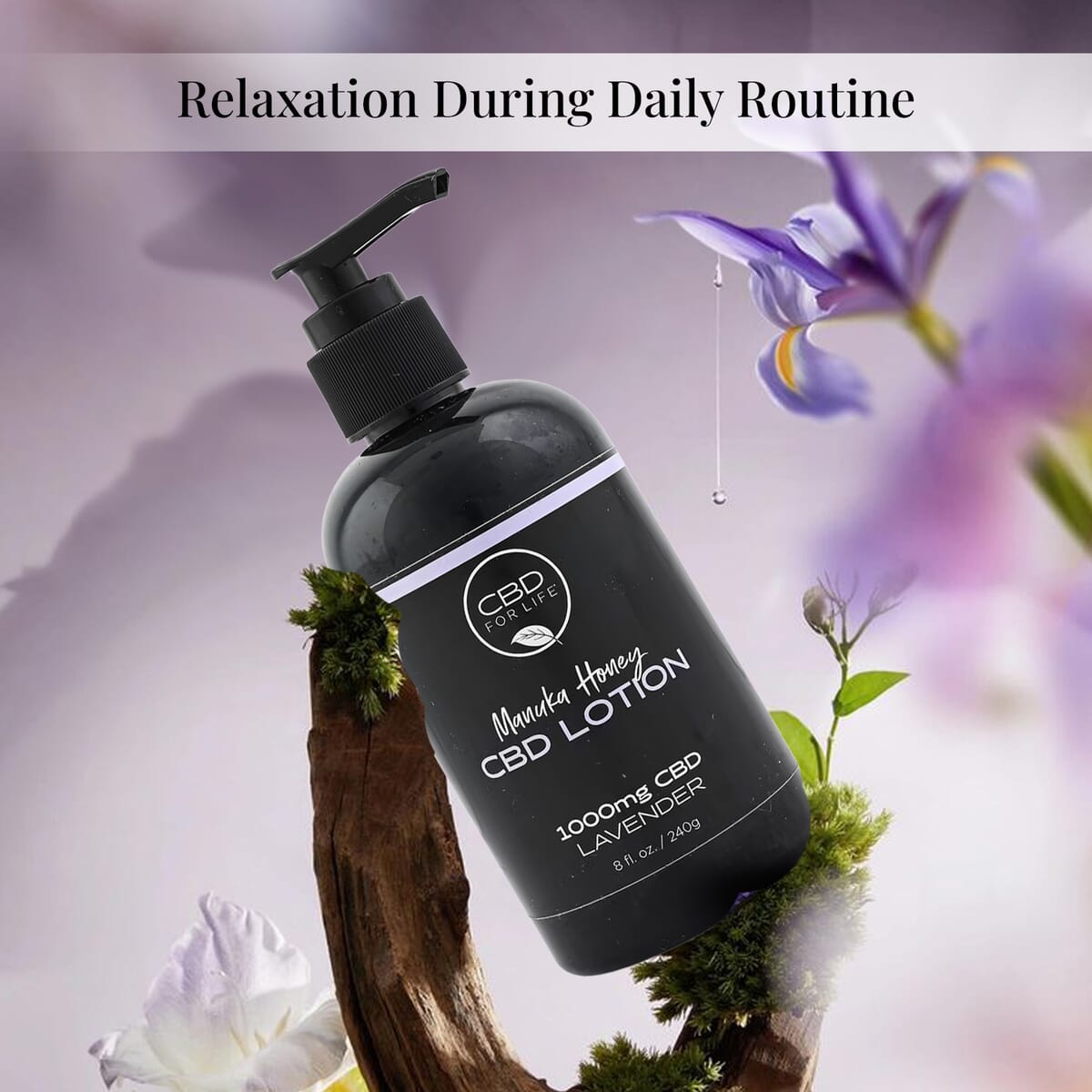 CBD For Life Manuka Honey Hand and Body Lotion (8oz) Lavender image number 1