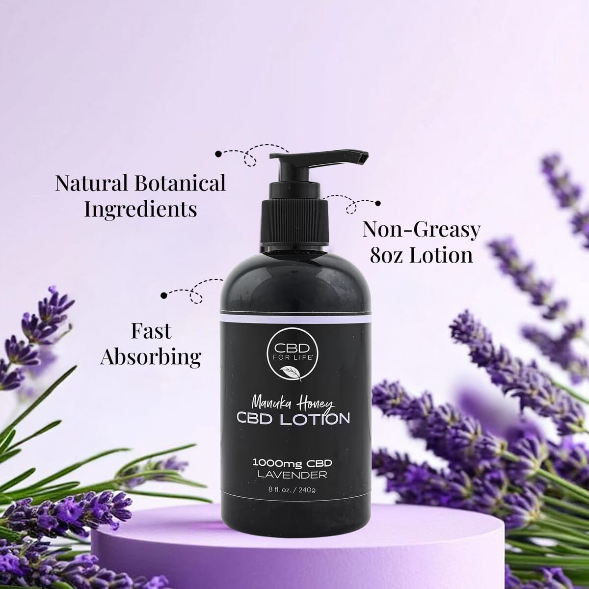 CBD For Life Manuka Honey Hand and Body Lotion (8oz) Lavender image number 3