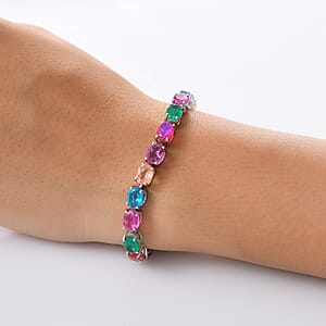 EverTrue Multi Quartz (Triplet) 29.90 ctw Rainbow Radiance Bracelet in Platinum Bond (7.25 In)