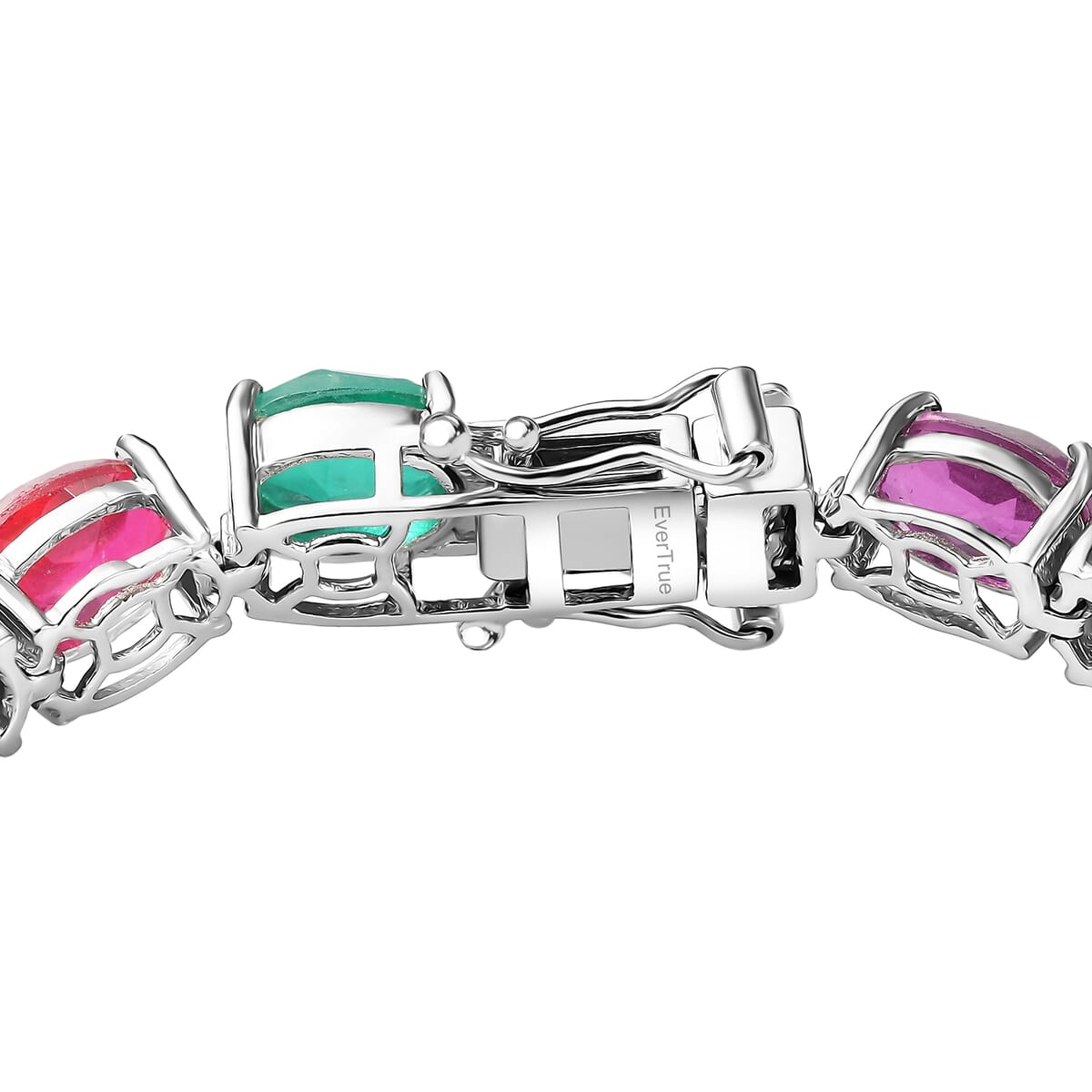 Ever True Multi Quartz (Triplet) 29.90 ctw Rainbow Radiance Bracelet in Platinum Bond (7.25 In) image number 3