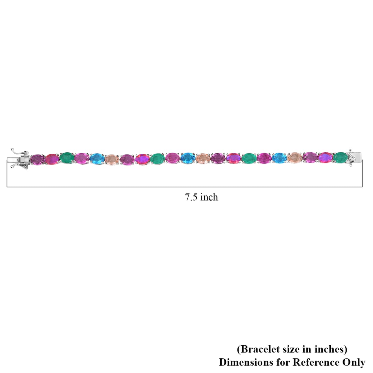 Ever True Multi Quartz (Triplet) 29.90 ctw Rainbow Radiance Bracelet in Platinum Bond (7.25 In) image number 4