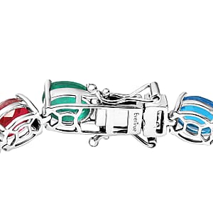 EverTrue Multi Quartz (Triplet) 32.65 ctw Rainbow Radiance Bracelet in Platinum Bond (8.00 In)