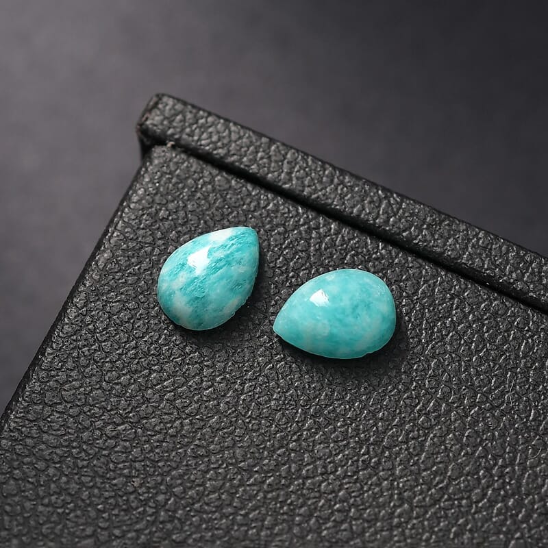 Amazonite Set of 2 (Pear 7x5 mm) 1.32 ctw Loose Gemstone