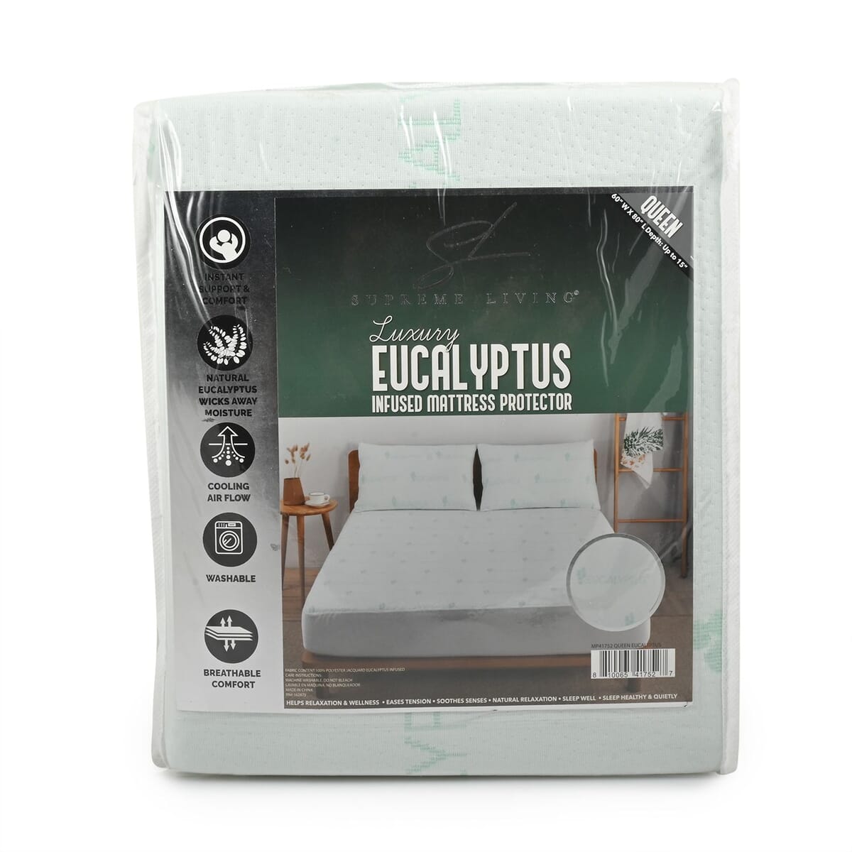 Supreme Living Eucalyptus Infused Mattress Protector -King image number 0