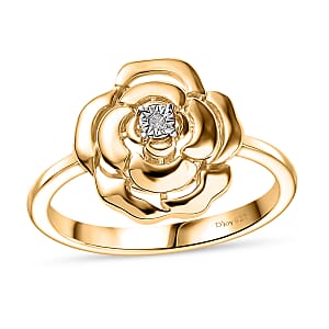 D'Joy Diamond Accent Ring in 18K Vermeil Yellow Gold Over Sterling Silver (Size 8.0)