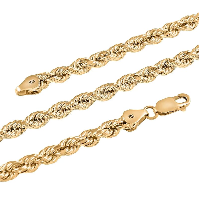 10K Yellow Gold 4mm Rope Chain Necklace 24 Inches 7.9 Grams