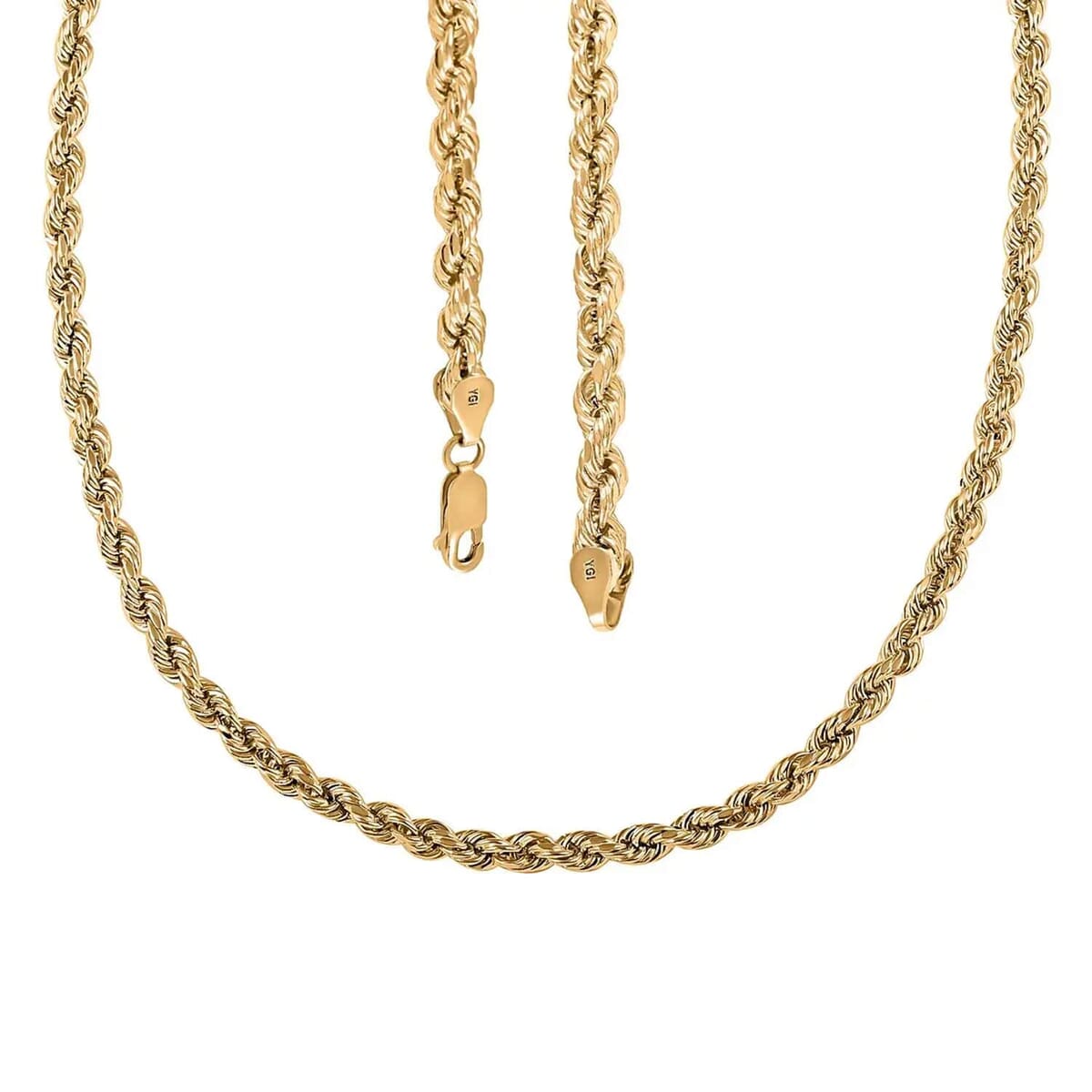 10K Yellow Gold 4mm Rope Chain Necklace 24 Inches 8.2 Grams image number 5