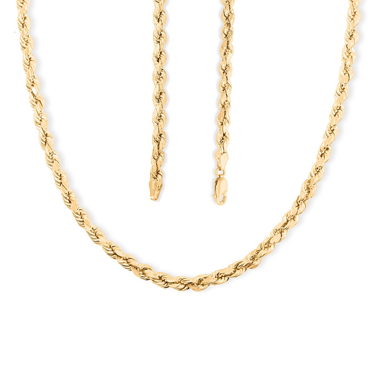 10K Yellow Gold 4mm Rope Chain Necklace 26 Inches 8.70 Grams image number 2