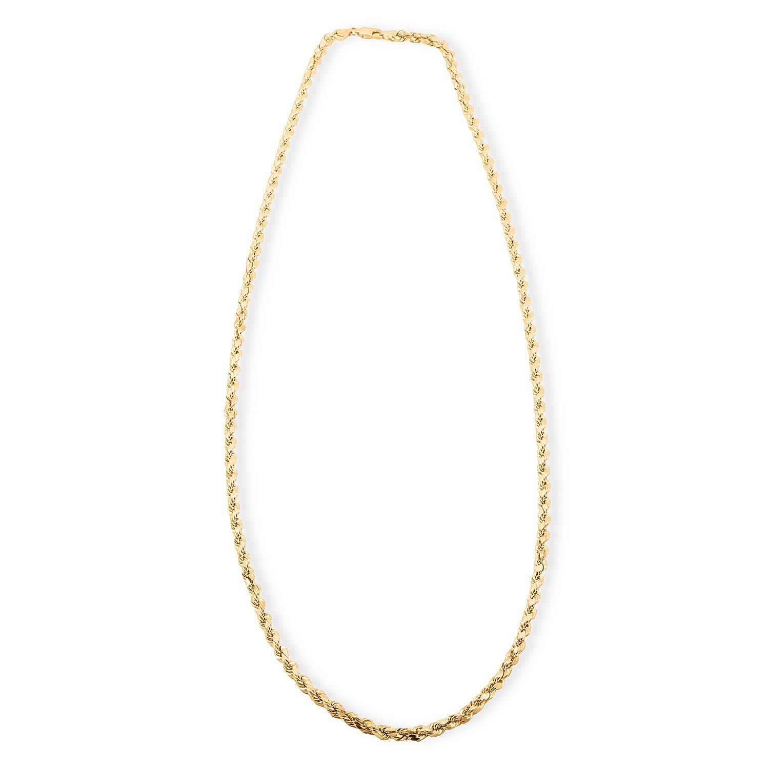 10K Yellow Gold 4mm Rope Chain Necklace 26 Inches 8.50 Grams