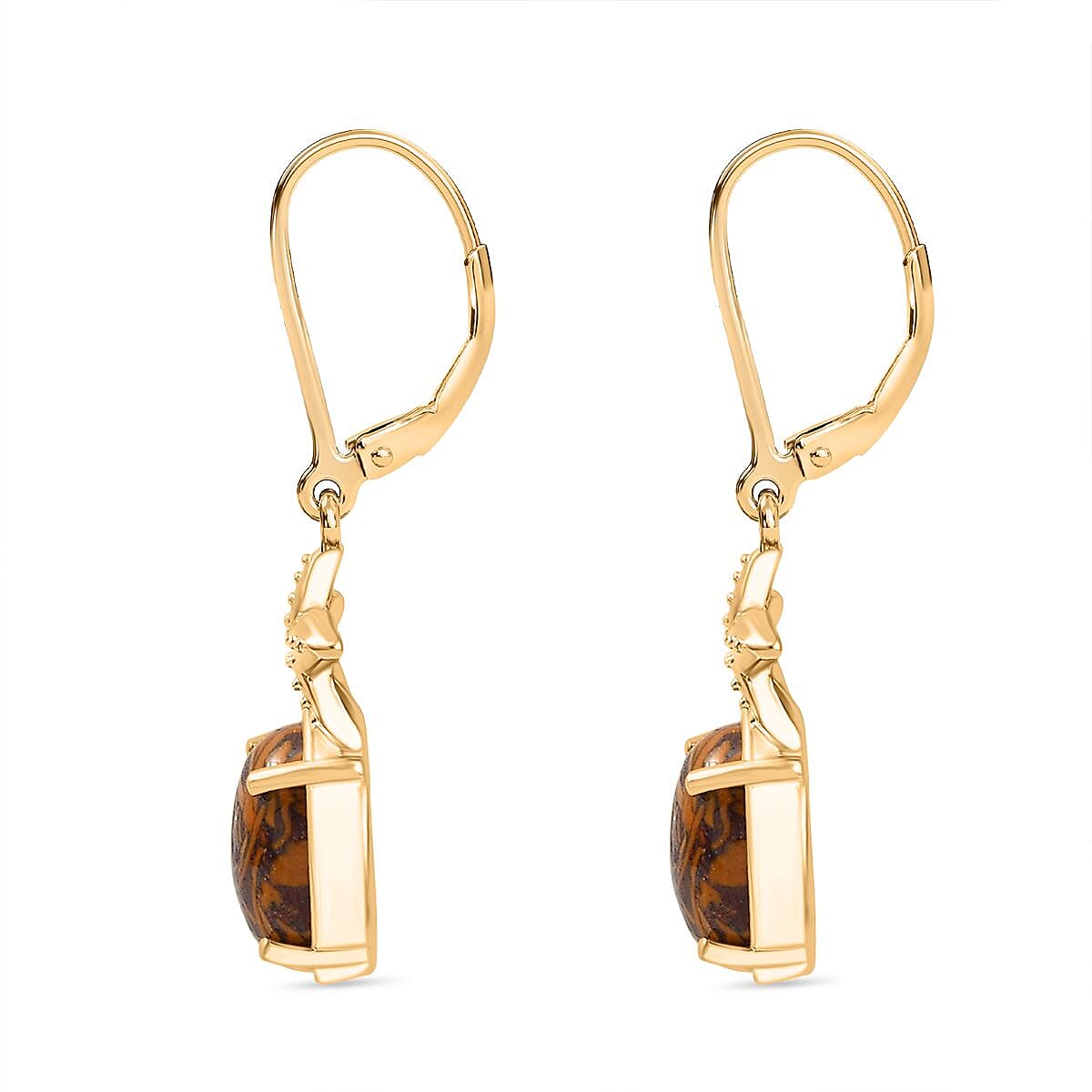 EverTrue Script Stone 5.20 ctw Earrings in 18K YG Plated