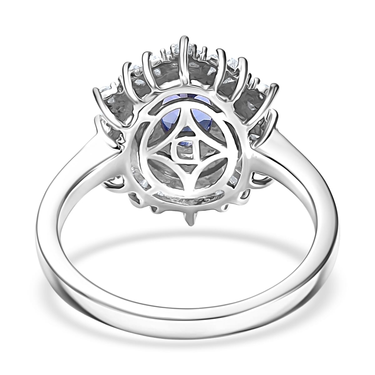D’Joy Tanzanite, Moissanite Ring in Rhodium Over Sterling Silver (Size 10.0) 1.40 ctw image number 4