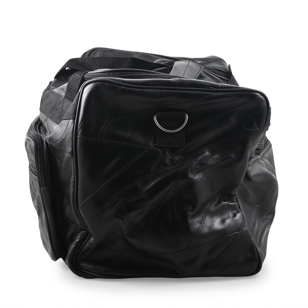 Chunma Black Leather Duffle Bag image number 2