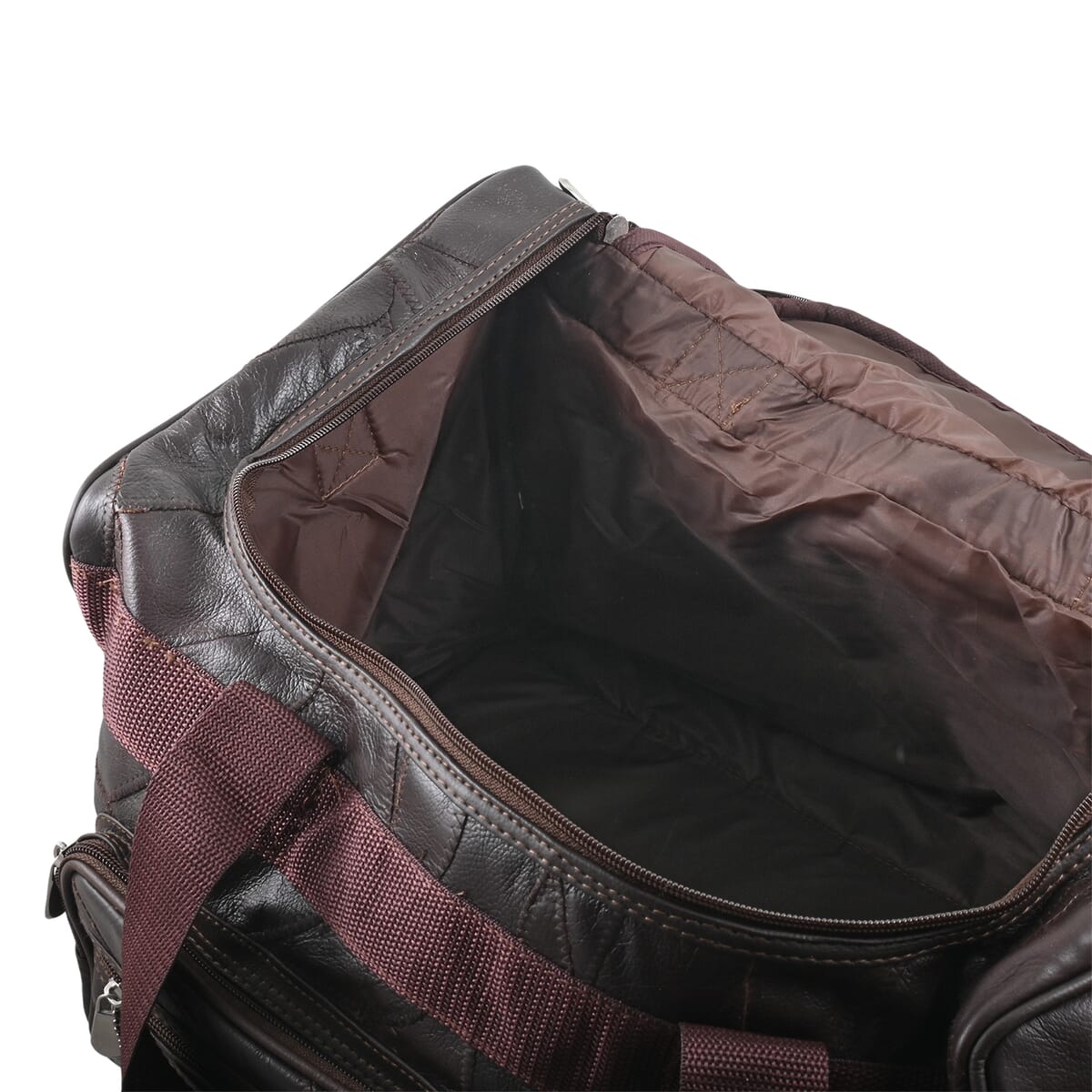 Chunma Brown Leather Duffle Bag image number 3