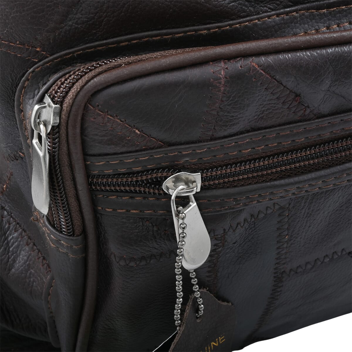 Chunma Brown Leather Duffle Bag image number 4