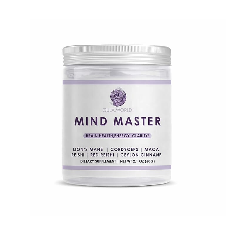 Gula World Mind Master Mushroom Powder for Brain Health, Energy, & Clarity Dietary Supplement (2.1oz) Made in US