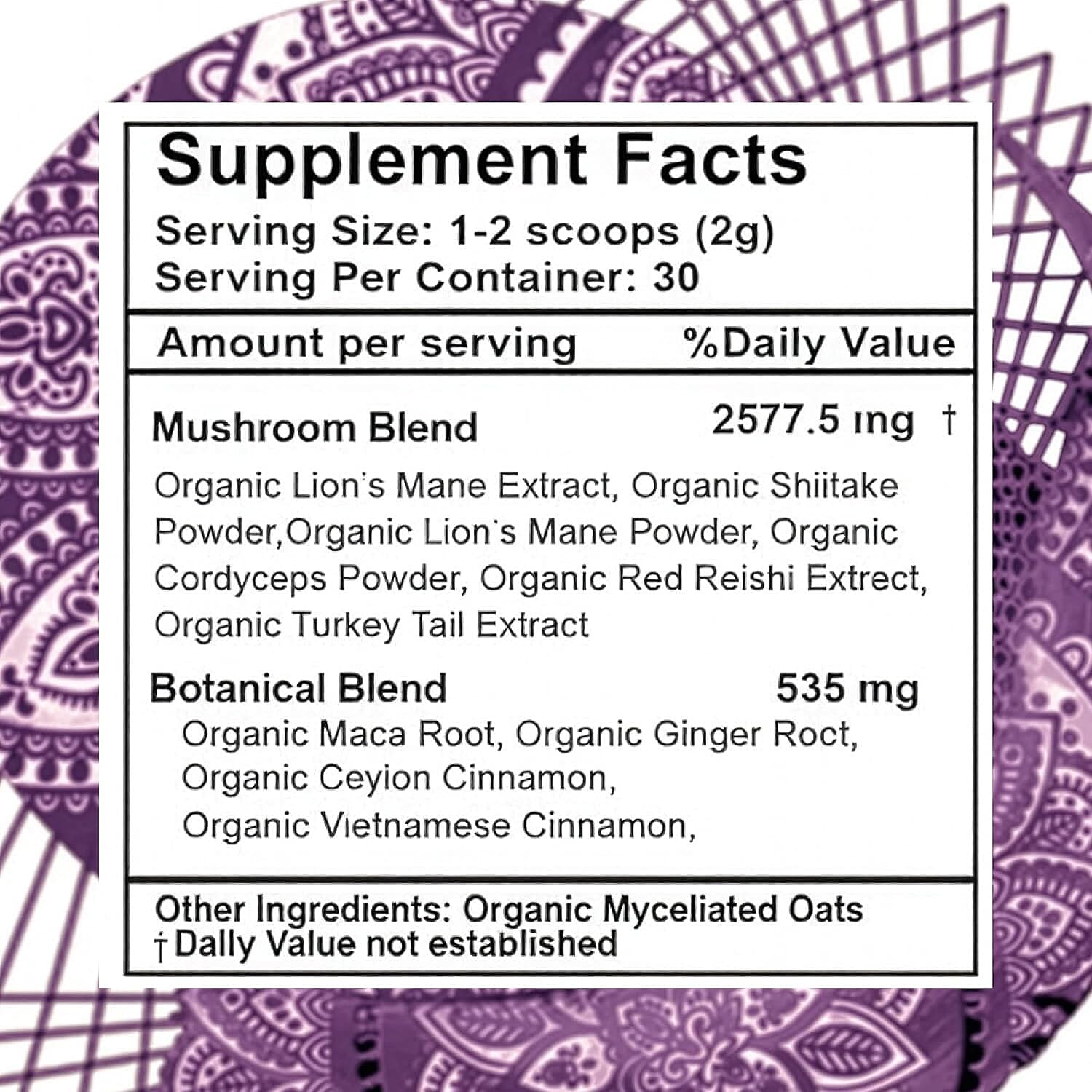 Gula World Mind Master Mushroom Powder for Brain Health, Energy, & Clarity Dietary Supplement (2.1oz) Made in US