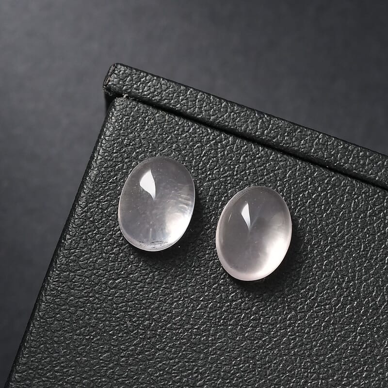 Galilea Rose Quartz Set of 2 (Ovl 9x7 mm) 3.47 ctw Loose Gemstone