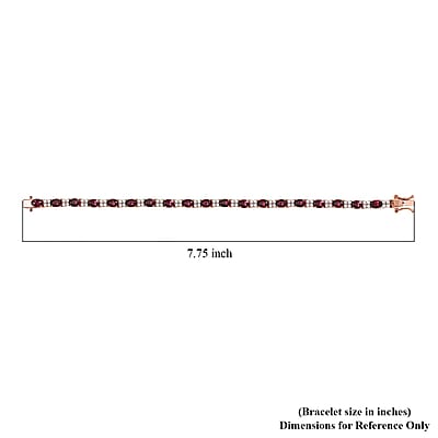 D'Joy Premium Tanzanian Wine Garnet and White Zircon 13.00 ctw Eternal Flame Bracelet in 18K Vermeil Rose Gold Over Sterling Silver (7.25 In)