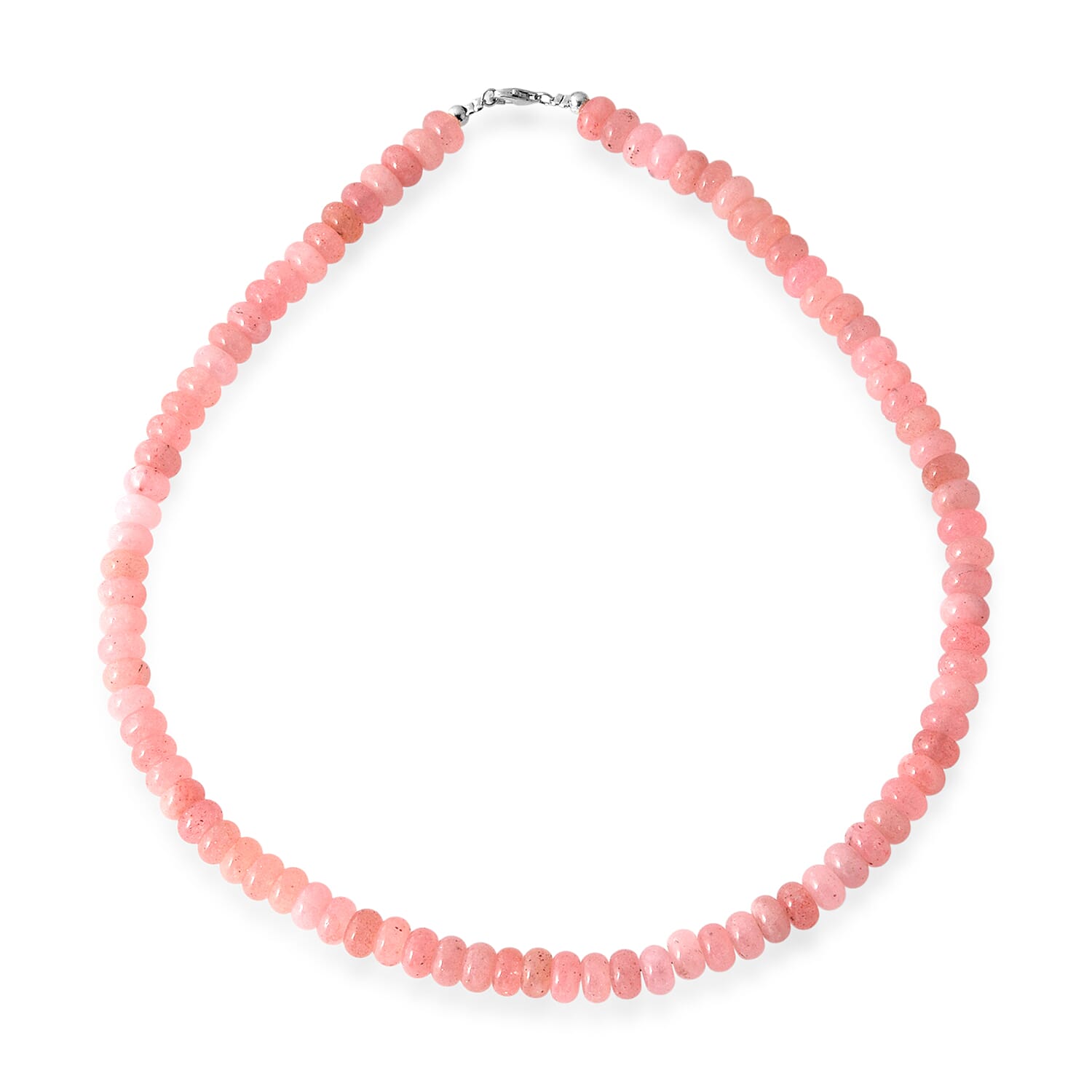 Cherry Quartz 345.00 ctw Beaded Necklace in Sterling Silver (18 Inches)