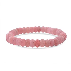 Cherry Quartz Beaded 103.00 ctw Stretch Bracelet 