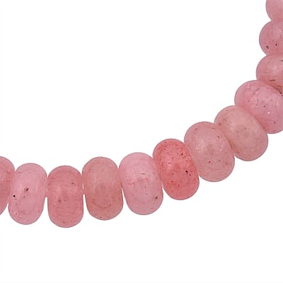 Cherry Quartz Beaded 103.00 ctw Stretch Bracelet 