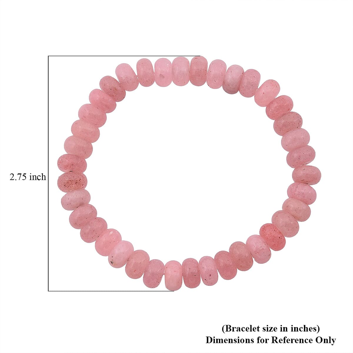Cherry Quartz Beaded 103.00 ctw Stretch Bracelet  image number 4
