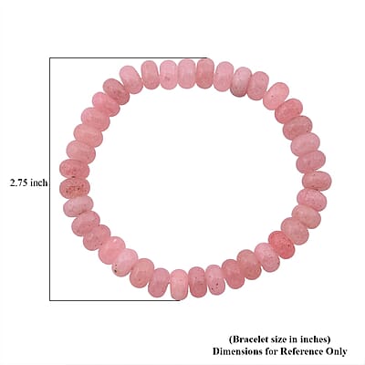 Cherry Quartz Beaded 103.00 ctw Stretch Bracelet 